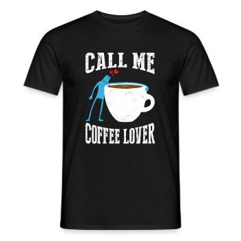 Appelez-moi amateur de café - T-shirt homme - noir - Devant - AI Model Male 178 light (178cm)