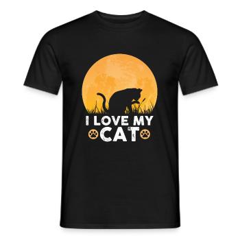 I love my cat - Men's T-Shirt - black - Front - AI Model Male 178 light (178cm)