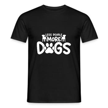 Fewer people More dogs - Men's T-Shirt - black - Front - AI Model Male 178 light (178cm)