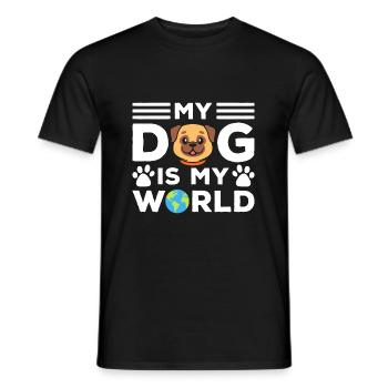 My dog is my world - Men's T-Shirt - black - Front - AI Model Male 178 light (178cm)