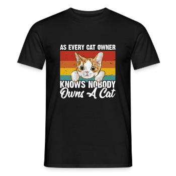 Wie Jeder Katzenbesitzer Weiß - Männer T-Shirt - Schwarz - Vorne - AI Model Male 178 light (178cm)