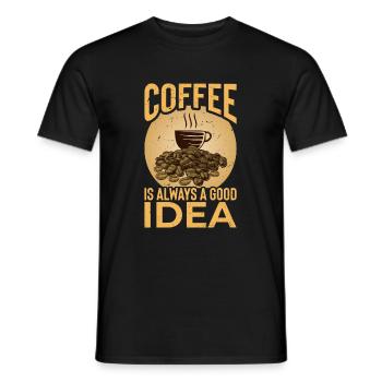 Coffee is always a good idea - Men's T-Shirt - black - Front - AI Model Male 178 light (178cm)