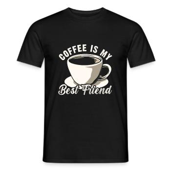 Le café est mon meilleur ami - T-shirt homme - noir - Devant - AI Model Male 178 light (178cm)