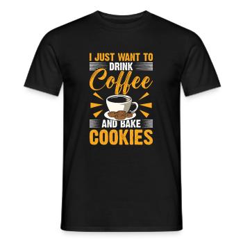 Je veux juste boire du café et faire des biscuits - T-shirt homme - noir - Devant - AI Model Male 178 light (178cm)