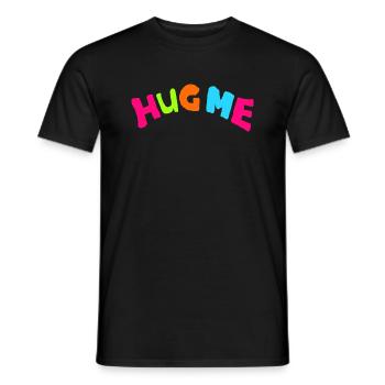 hug me - Men's T-Shirt - black - Front - AI Model Male 178 light (178cm)