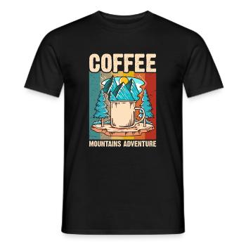 Coffee Mountains Adventure - Men's T-Shirt - black - Front - AI Model Male 178 light (178cm)