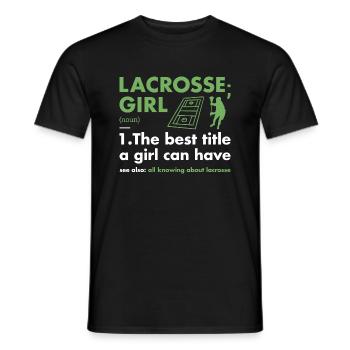 Sport Girl Definition Lacrosse - Men's T-Shirt - black - Front - AI Model Male 178 light (178cm)
