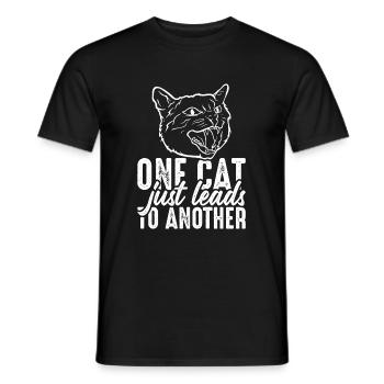 Un chat ne mène qu’à un autre - T-shirt homme - noir - Devant - AI Model Male 178 light (178cm)