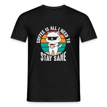 Kaffee Ist Alles Was Ich Brauche - Männer T-Shirt - Schwarz - Vorne - AI Model Male 178 light (178cm)
