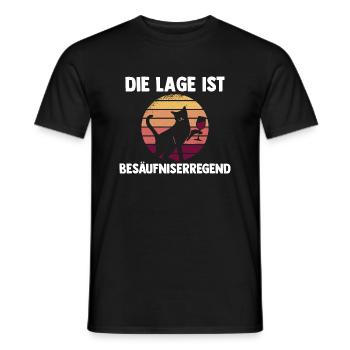 Die Lage ist Besäufniserregend Wein Katze - Männer T-Shirt - Schwarz - Vorne - AI Model Male 178 light (178cm)