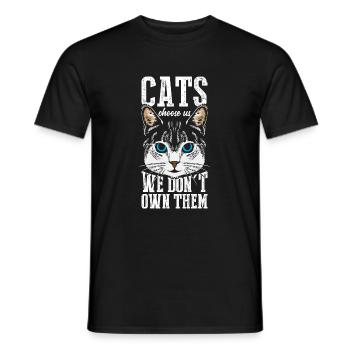 Les chats nous choisissent, nous ne les possédons pas - T-shirt homme - noir - Devant - AI Model Male 178 light (178cm)