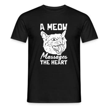 Un meau masse le cœur - T-shirt homme - noir - Devant - AI Model Male 178 light (178cm)