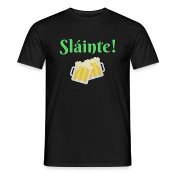 Sláinte St. Patrick's Day Toast Ireland Beer - Men's T-Shirt - black - Front - AI Model Male 178 light (178cm)