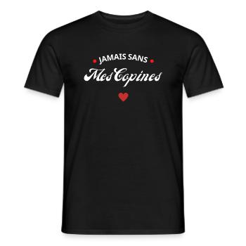 Jamais sans mes copines - T-shirt homme - noir - Devant - AI Model Male 178 light (178cm)