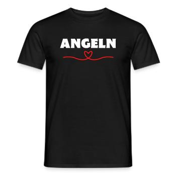 Angeln - Männer T-Shirt - Schwarz - Vorne - AI Model Male 178 light (178cm)