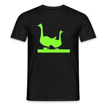 Gänse - Männer T-Shirt - Schwarz - Vorne - AI Model Male 178 light (178cm)