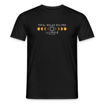 Illinois Solar Eclipse 2024 April 8 Souvenir - Men's T-Shirt - black - Front - AI Model Male 178 light (178cm)