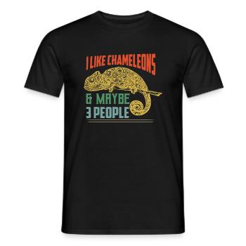 I Like Chameleons & Maybe 3 People Lizard Lover Re - Männer T-Shirt - Schwarz - Vorne - AI Model Male 178 light (178cm)