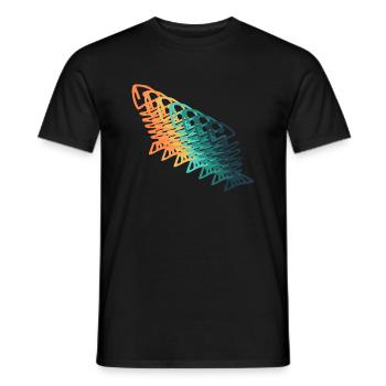 Vintage fishing - Men's T-Shirt - black - Front - AI Model Male 178 light (178cm)