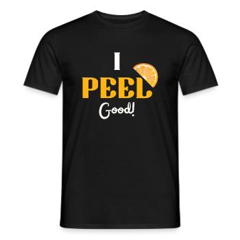 I peel good orange - Men's T-Shirt - black - Front - AI Model Male 178 light (178cm)