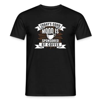 Die Heutige Gute Laune Wird Durch Kaffee - Männer T-Shirt - Schwarz - Vorne - AI Model Male 178 light (178cm)