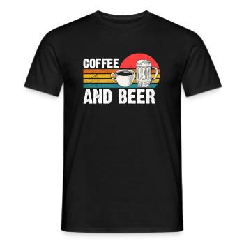 Kaffee Und Bier Retro - Männer T-Shirt - Schwarz - Vorne - AI Model Male 178 light (178cm)