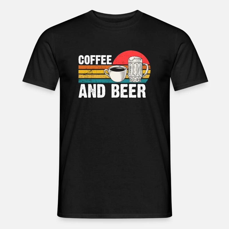 Kaffee Und Bier Retro - Männer T-Shirt - Schwarz