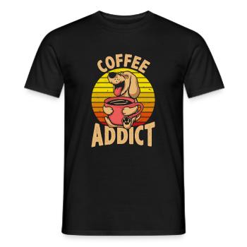 Coffee-dependent retro - Men's T-Shirt - black - Front - AI Model Male 178 light (178cm)