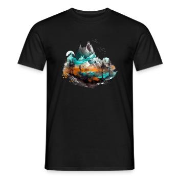 Landscape Forest Fantasy Design - Men's T-Shirt - black - Front - AI Model Male 178 light (178cm)