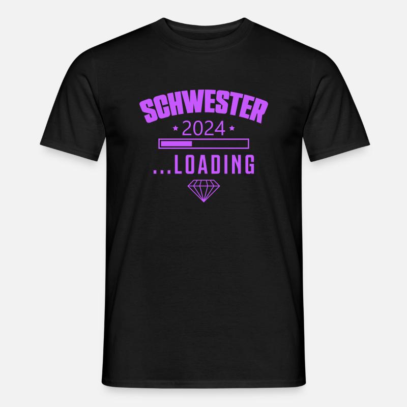 schwester 2024 loading - Männer T-Shirt - Schwarz