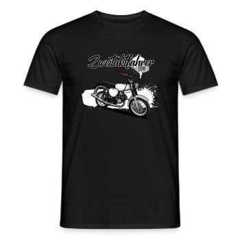 S51 (weiß / Zweitaktfahrer) // Illustration - Männer T-Shirt - Schwarz - Vorne - AI Model Male 178 light (178cm)