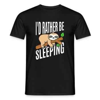 Ich Würde Lieber T-Shirt Schlafen - Männer T-Shirt - Schwarz - Vorne - AI Model Male 178 light (178cm)