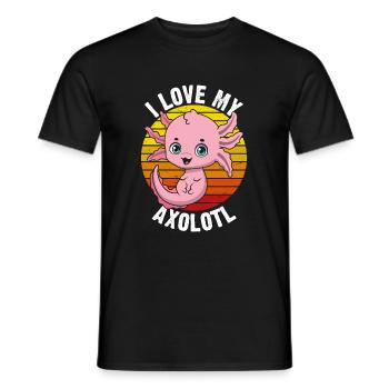 Ich Liebe Meine Axolotl Im Retro - Männer T-Shirt - Schwarz - Vorne - AI Model Male 178 light (178cm)