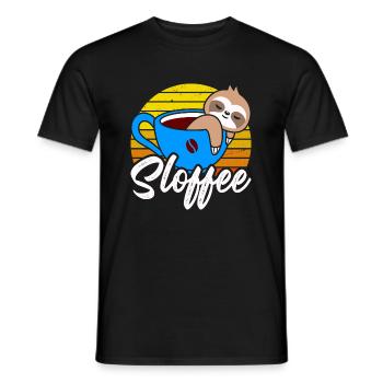Sloffee Im Retro - Männer T-Shirt - Schwarz - Vorne - AI Model Male 178 light (178cm)