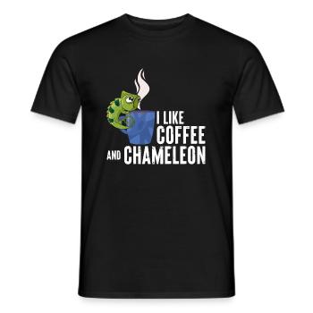 J’aime le café et le caméléon T-shirt - T-shirt homme - noir - Devant - AI Model Male 178 light (178cm)