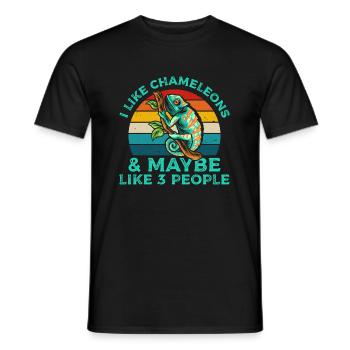 J’aime les caméléons T-shirt rétro - T-shirt homme - noir - Devant - AI Model Male 178 light (178cm)