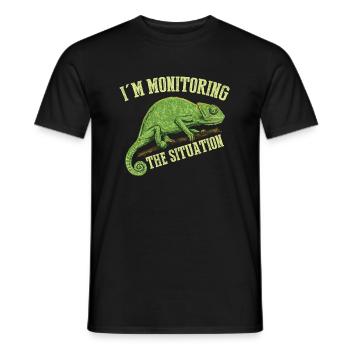 Ich Überwachte Die Situation, Chamäleon-T-Shirt - Männer T-Shirt - Schwarz - Vorne - AI Model Male 178 light (178cm)