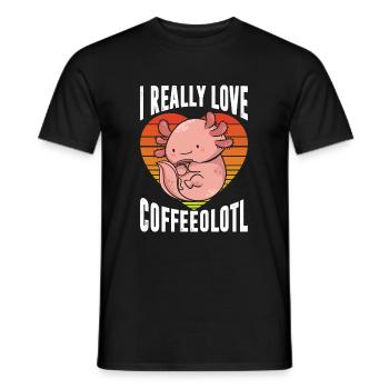Ich Liebe Coffeeolotl Im Retro-T-Shirt Wirklich - Männer T-Shirt - Schwarz - Vorne - AI Model Male 178 light (178cm)