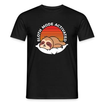 Sloth-Modus Im Retro-T-Shirt Aktiviert - Männer T-Shirt - Schwarz - Vorne - AI Model Male 178 light (178cm)