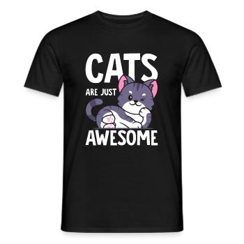 Cats are just great - Men's T-Shirt - black - Front - AI Model Male 178 light (178cm)