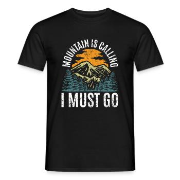 La montagne m’appelle, il faut que j’y aille - T-shirt homme - noir - Devant - AI Model Male 178 light (178cm)