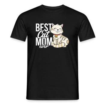 Best Cat Mom Ever - Men's T-Shirt - black - Front - AI Model Male 178 light (178cm)