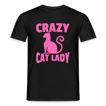 Dame de chat fou - T-shirt homme - noir - Devant - AI Model Male 178 light (178cm)
