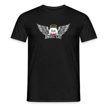 Ange chat persan T-shirt - T-shirt homme - noir - Devant - AI Model Male 178 light (178cm)