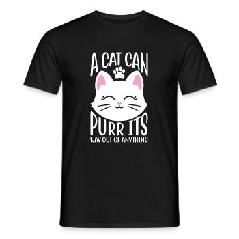A cat can pull itself out of anything - Men's T-Shirt - black - Front - AI Model Male 178 light (178cm)