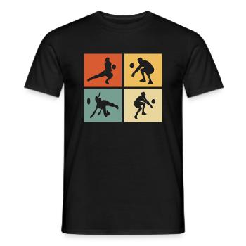 Volleyball Beach Volleyball Retro Vintage - Men's T-Shirt - black - Front - AI Model Male 178 light (178cm)