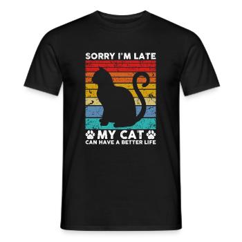 Entschuldigung, Ich Bin Zu Spät - Männer T-Shirt - Schwarz - Vorne - AI Model Male 178 light (178cm)