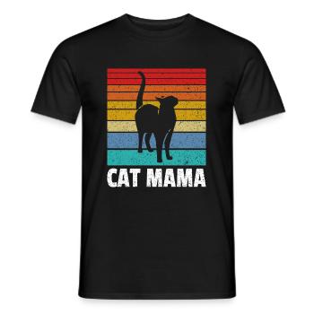 Katzenmama - Männer T-Shirt - Schwarz - Vorne - AI Model Male 178 light (178cm)