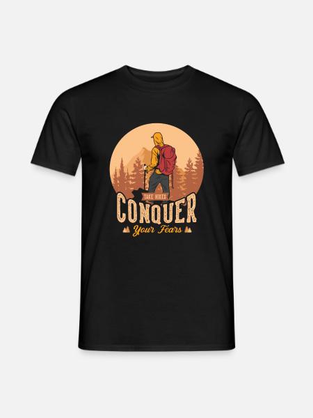 Take hikes conquer your fears - Men's T-Shirt - black