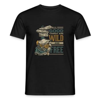 Toutes les bonnes choses sont sauvages et gratuites - T-shirt homme - noir - Devant - AI Model Male 178 light (178cm)
